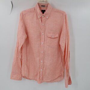 J Crew Shirt Mens Small Baird McNutt Irish Linen Cotton Button Down Slim Preppy